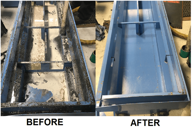 sump cleaning before and after